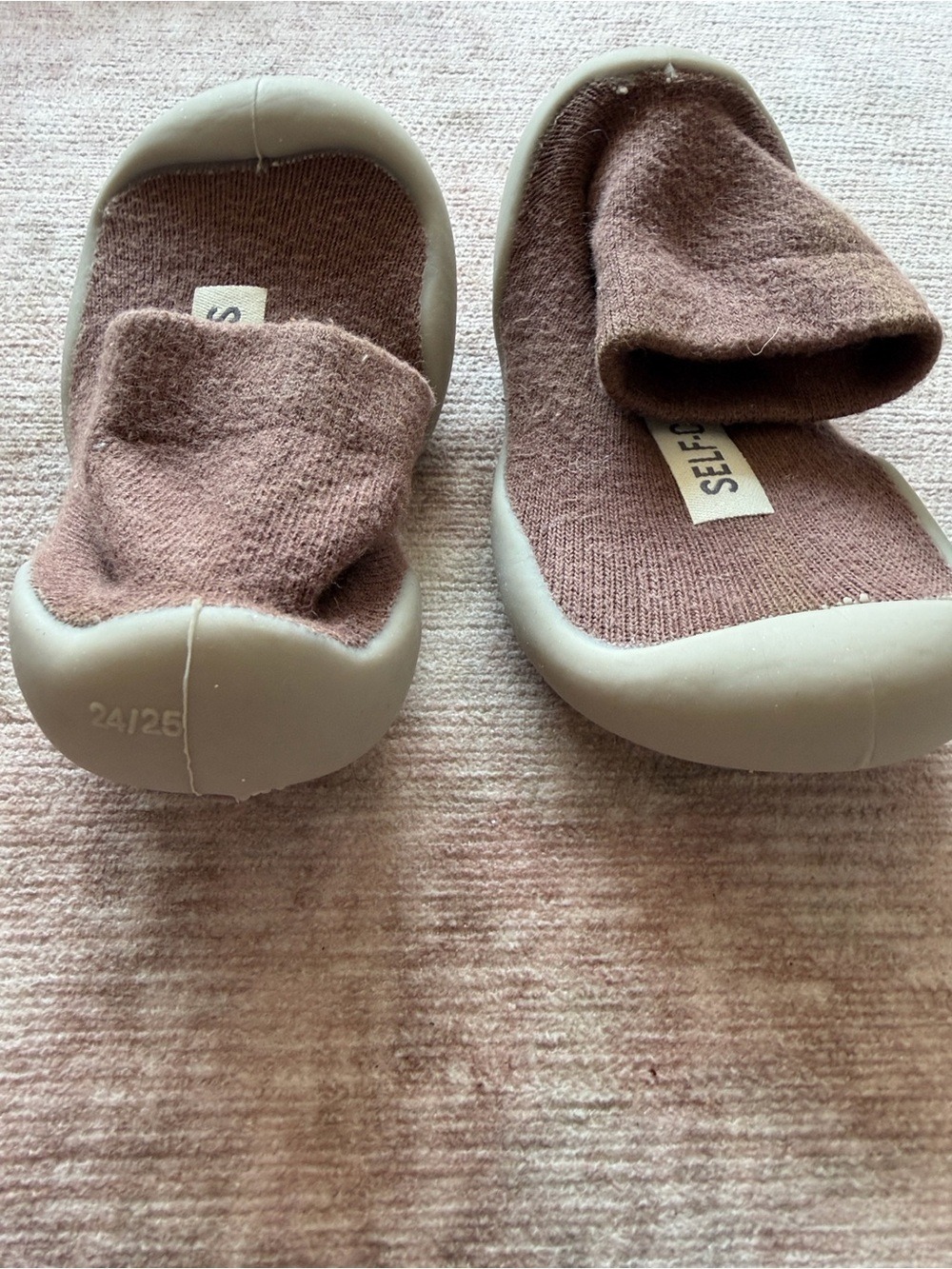Kids Gray Brown Blue Slip On Sock Shoes NWOT - Picture 4 of 10